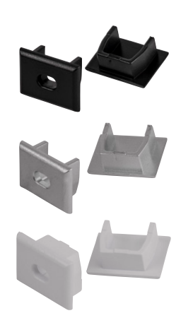 Havit End Caps to suit – Havit Black Shallow Square Aluminium Profile - HV9693-1612-BLK-EC
