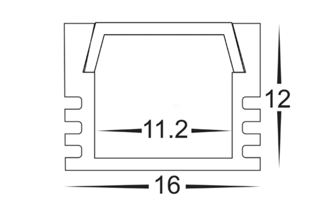 Havit Black Shallow Square Aluminium Profile LED Channel - HV9693-1612-BLK