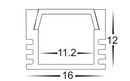 Havit Black Shallow Square Aluminium Profile LED Channel - HV9693-1612-BLK