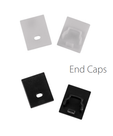 Havit End Caps to suit – Havit Suspended or Surface Mounted Black Aluminium Profile - HV9693-2025-BLK-EC