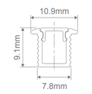 Domus MICRO Recessed Profile LED Channel and Accessories Black/ White/ Aluminium- 21960, 21961, 21962