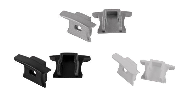 Havit End Caps to suit – Havit Deep White Recessed Anti Glare Winged Aluminium Profile - HV9695-2926-WHT-EC