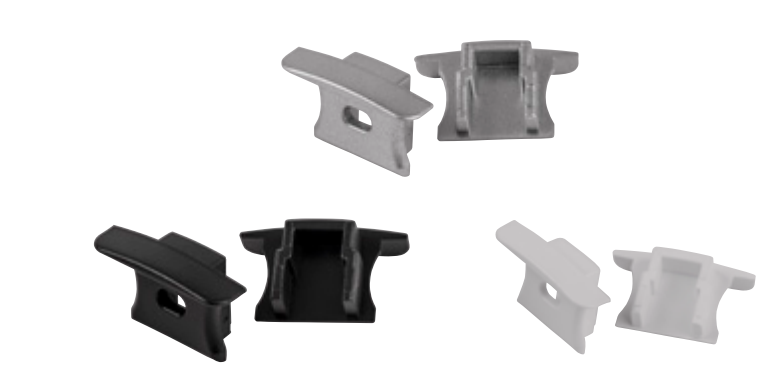 Havit End Caps to suit – Havit Deep Black Recessed Anti Glare Winged Aluminium Profile  - HV9695-2926-BLK-EC