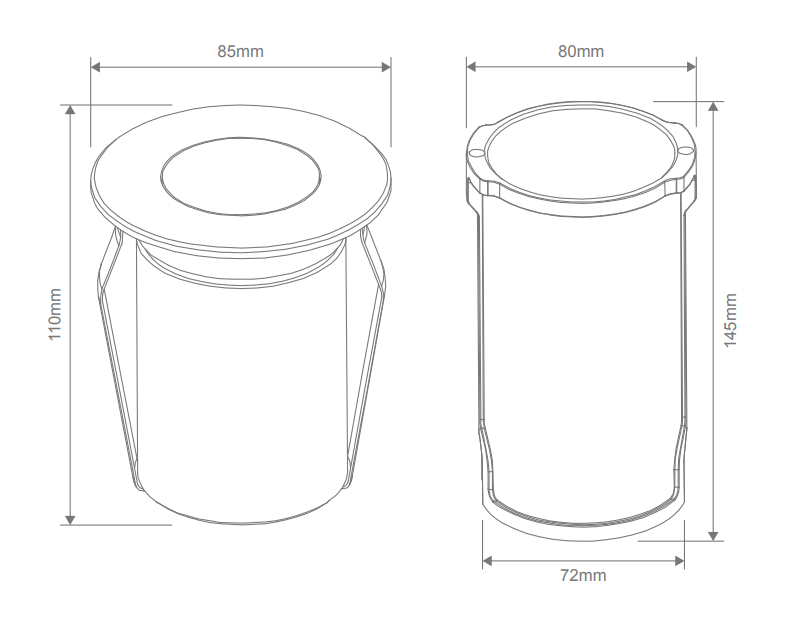 Domus EMIT Decklight Garden Step and Up Lights Tri- Brass 6W 240V IP67- EMIT-85-TRIO-BRS