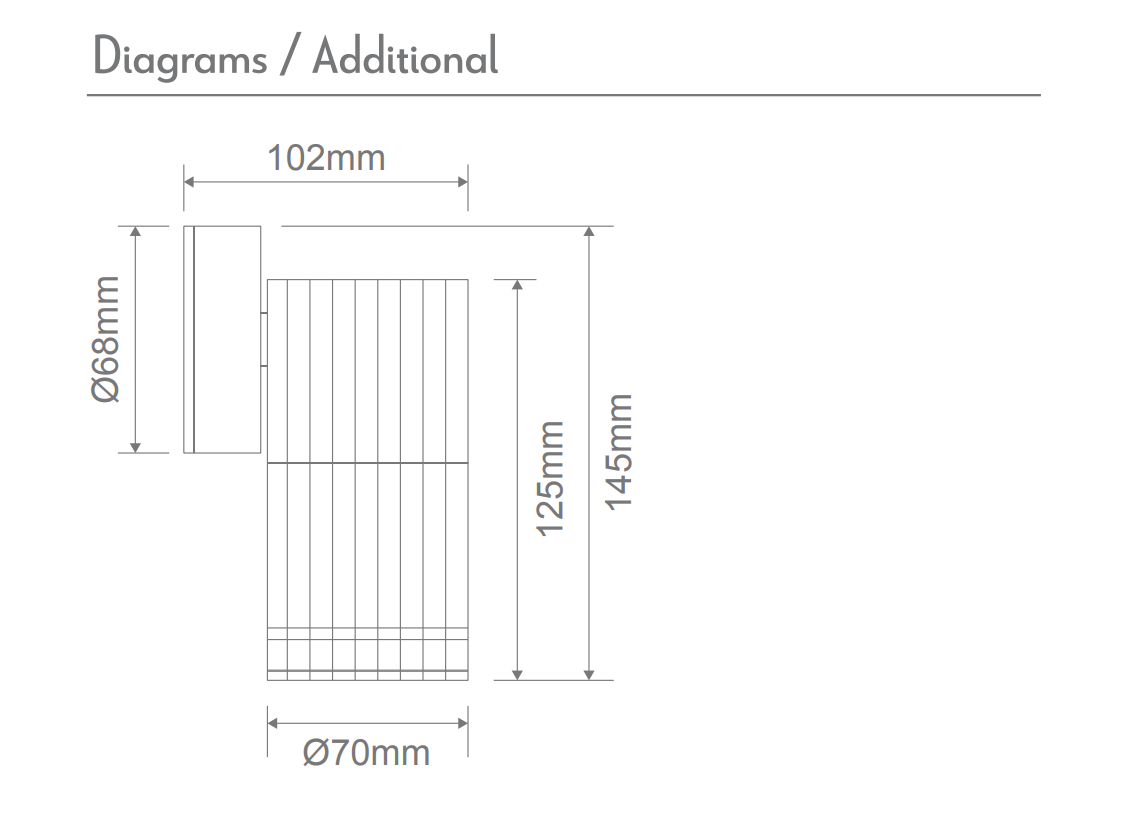 Domus STRIA-1-WB Exterior Wall Light Tri- Black/ White 6W 12V/240V IP65- 11203, 11204, 11227, 11228