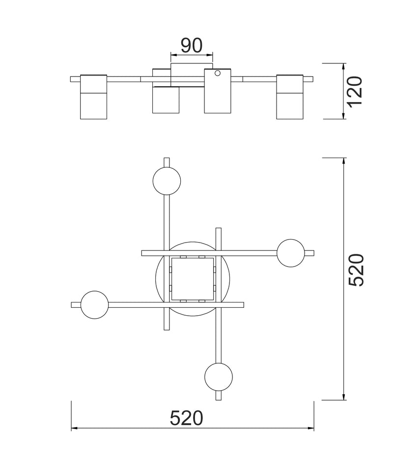 CLA Tache Interior Spot Ceiling LED Track Light Brass Black 220-240V IP20 - TACHE4, TACHE5, TACHE6 - CLA Lighting