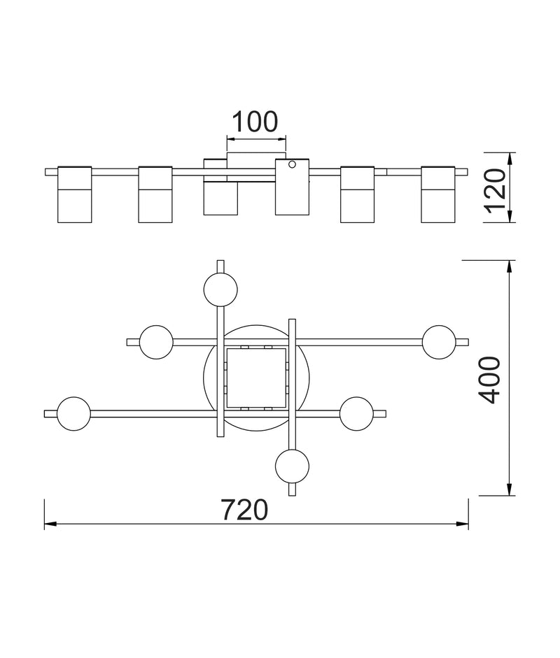 CLA Tache Interior Spot Ceiling LED Track Light Brass Black 220-240V IP20 - TACHE4, TACHE5, TACHE6 - CLA Lighting