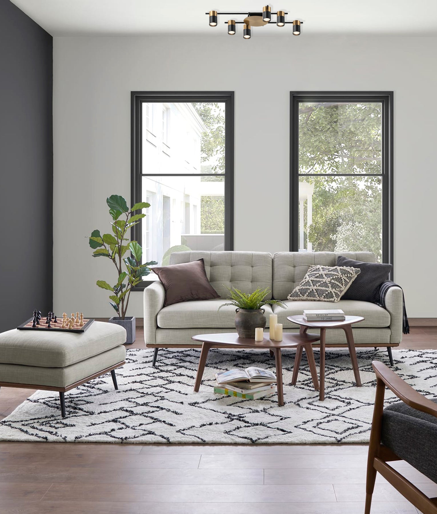 CLA Tache Interior Spot Ceiling Lights Brass Black 220-240V IP20 - TACHE4, TACHE5, TACHE6