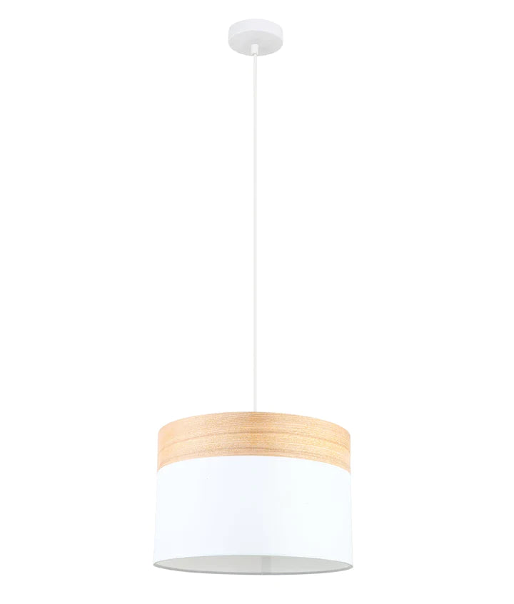 CLA TAMBURA: Scandinavian Medium with Wood Trim Interior Pendant Black / White 220-240V - TAMBURA03, TAMBURA04 -  CLA Lighting