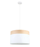 CLA TAMBURA: Scandinavian Large with Wood Trim Interior Pendant Black / White 220-240V - TAMBURA05, TAMBURA06 - CLA Lighting