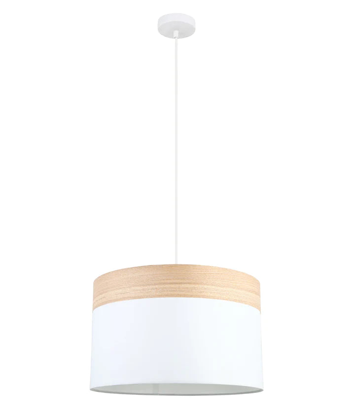 CLA TAMBURA: Scandinavian Large with Wood Trim Interior Pendant Black / White 220-240V - TAMBURA05, TAMBURA06 - CLA Lighting