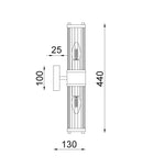 CLA TIEMPO: Up/Down Tubular Clear Glass Interior Wall Lights Antique Brass / Satin Chrome / Chrome / Black / White 220-240V - TIEMPO