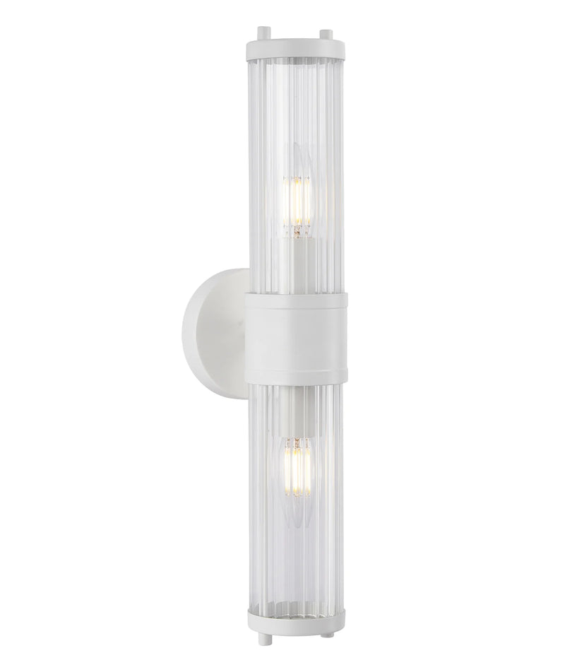 CLA TIEMPO: Up/Down Tubular Clear Glass Interior Wall Lights Antique Brass / Satin Chrome / Chrome / Black / White 220-240V - TIEMPO