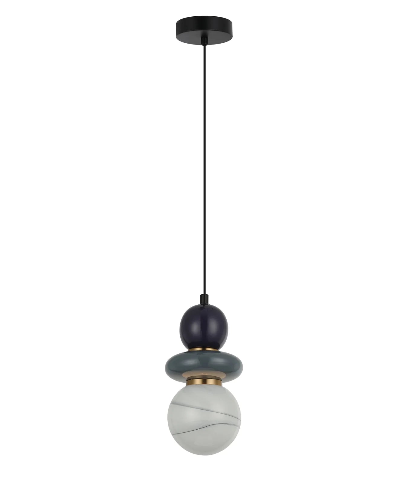 CLA TOCADO: Sandblasted Opal Diffuser Glass with Ceramic Bead Interior Pendants Grey/Purple / Pink/Peach / Blue/Violet 240V- TOCADO