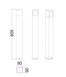 CLA TOREN:  Surface Mounted LED Bollards Tri - Dark Grey 13W 240V IP65 - TOREN1 - CLA Lighting