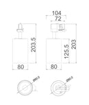 CLA 4 Wire 3 Circuit Dimmable Adjustable LED Track Lights Tri- White IP20- TRKTRI06