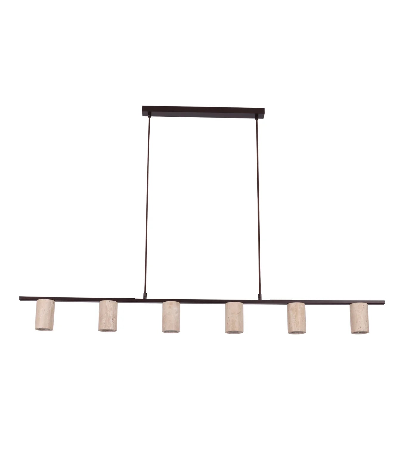 CLA TUBERIA: Linear Bar with Travertine Tubular Shade Interior Pendants Beige 240V- TUBERIA1