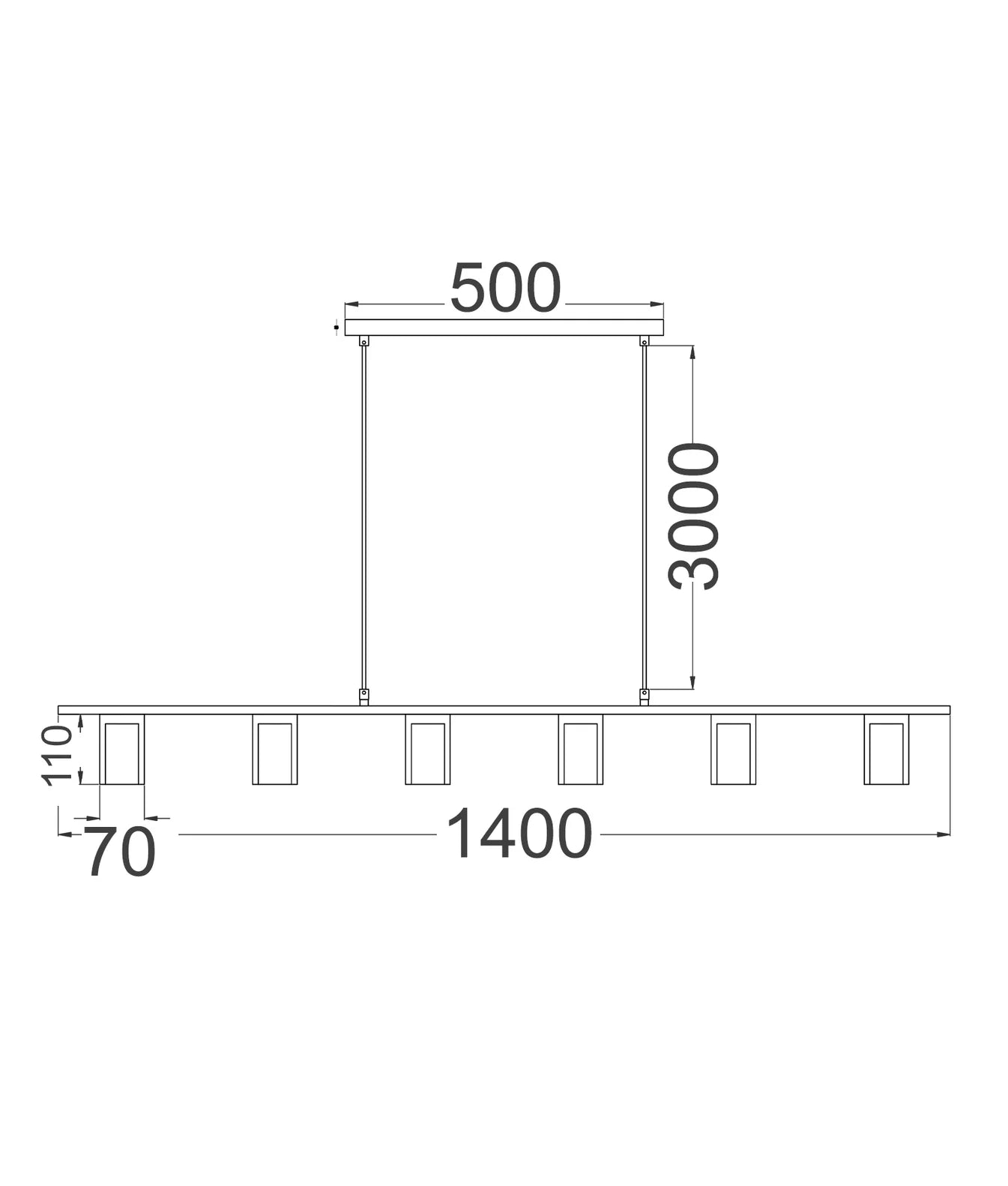 CLA TUBERIA: Linear Bar with Travertine Tubular Shade Interior Pendants Beige 240V- TUBERIA1
