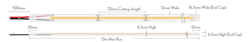 Domus PLEX-ULTRA LED Strip 3000K 4000K 5000K 10W 24V  IP67 - 24184, 24185, 24186 Sold per metre