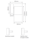 Domus Shadow 2LT Exterior Wall Lights Tri- Bronze/ Brass 240V IP65- 49032, 49034