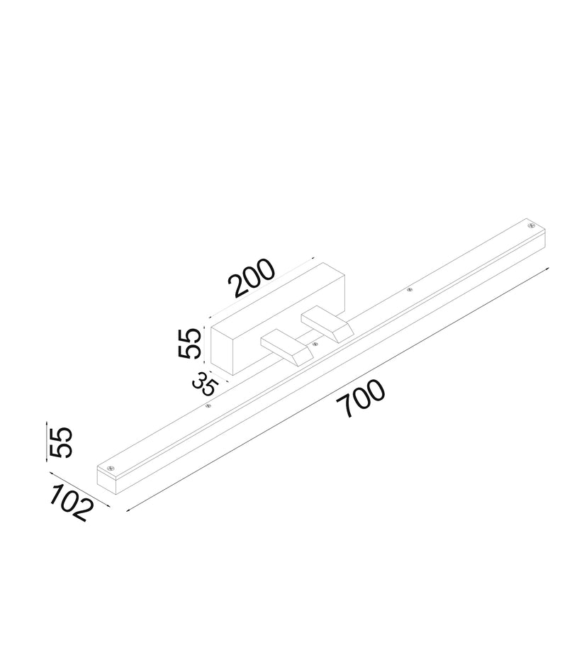 CLA VANITAS1M Vanity or Picture Interior Wall Light Tri - White 220-240V IP44 - VANITAS1M- CLA LIghting