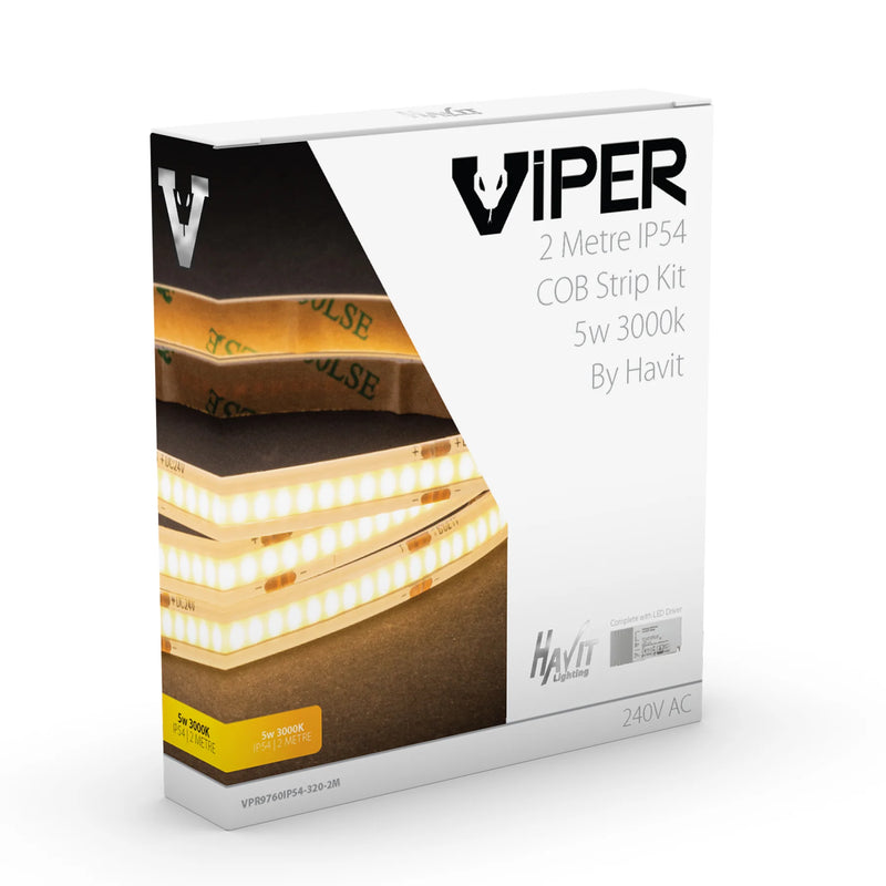 Havit Viper COB 2m LED Strip Kit 3000K 5W 24V IP54 - VPR9760IP54-320-2M- Havit Lighting