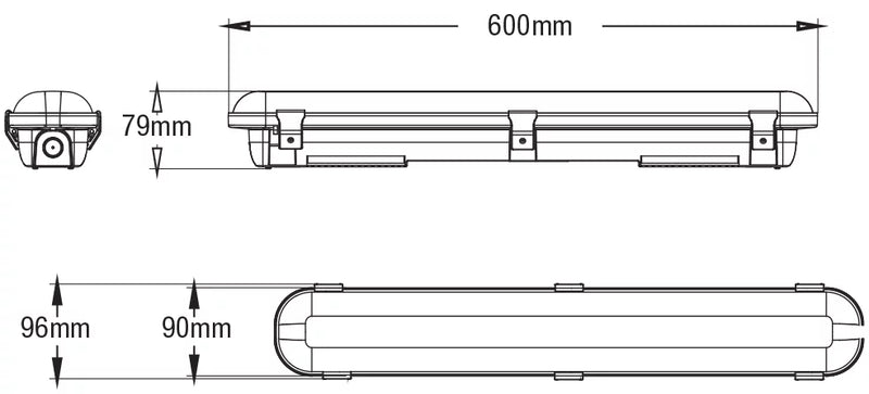 Martec Weatherproof Sensor Option Available LED Batten Tri - White 19W / 38W 220-240V IP65 - TLWB346