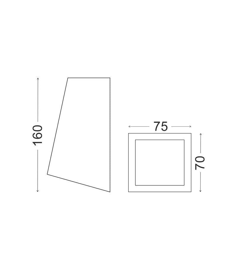 CLA Wedge Surface Mounted  Exterior Wall Lights Stainless Steel 240V IP44- WEDGEGSS1