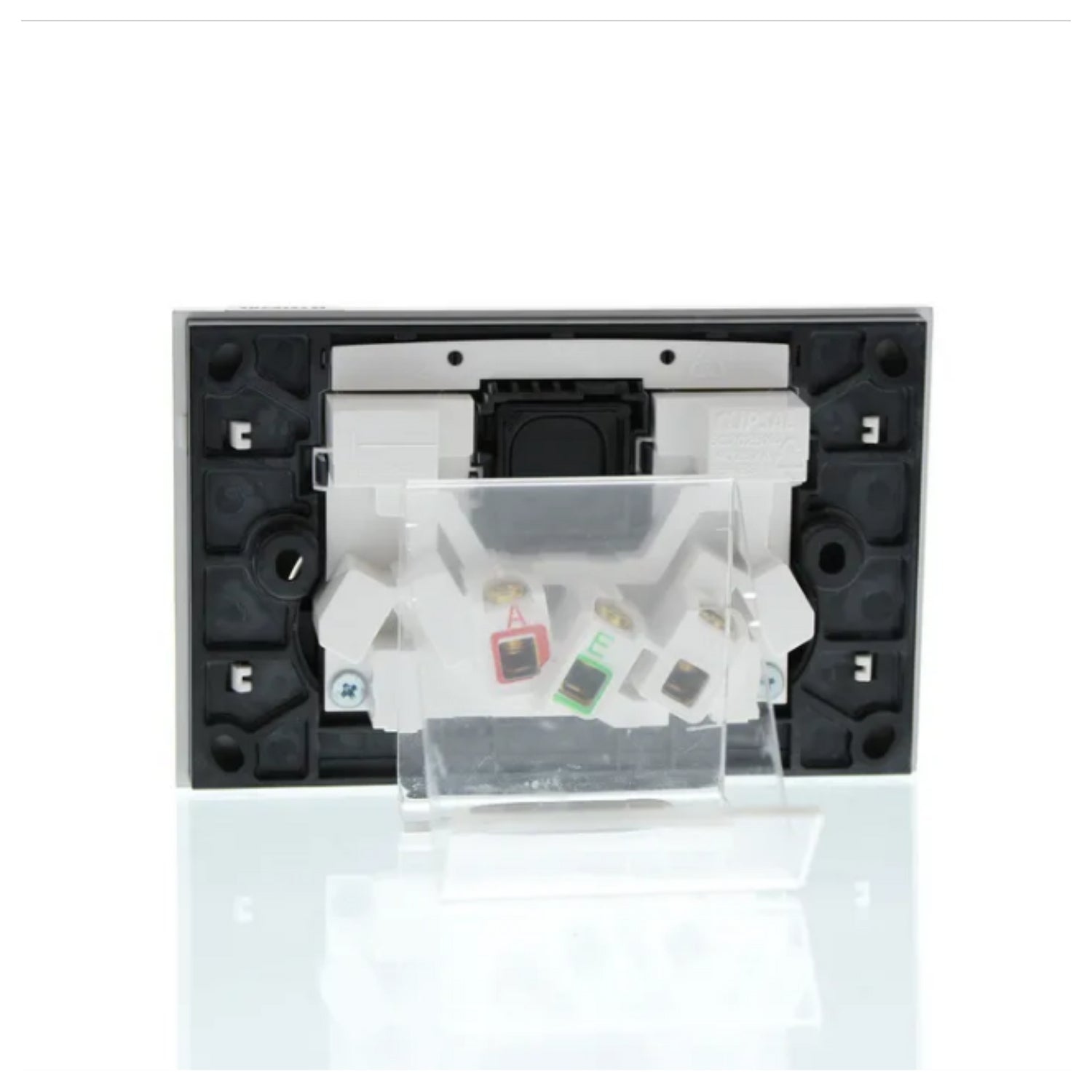 Clipsal Double Power Point Cover, Saturn Zen, Horizontal Mount Black/ White 250V- Z4025-ZB, Z4025-ZW