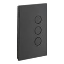 Clipsal Push Button Switch, Saturn Zen, LED, 3 Gang Black/ White 250V- Z4063PBL-ZB, Z4063PBL-ZW