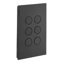 Clipsal Push Button Switch, Saturn Zen, LED, 6 Gang Black/ White 250V- Z4066PBL-ZB, Z4066PBL-ZW