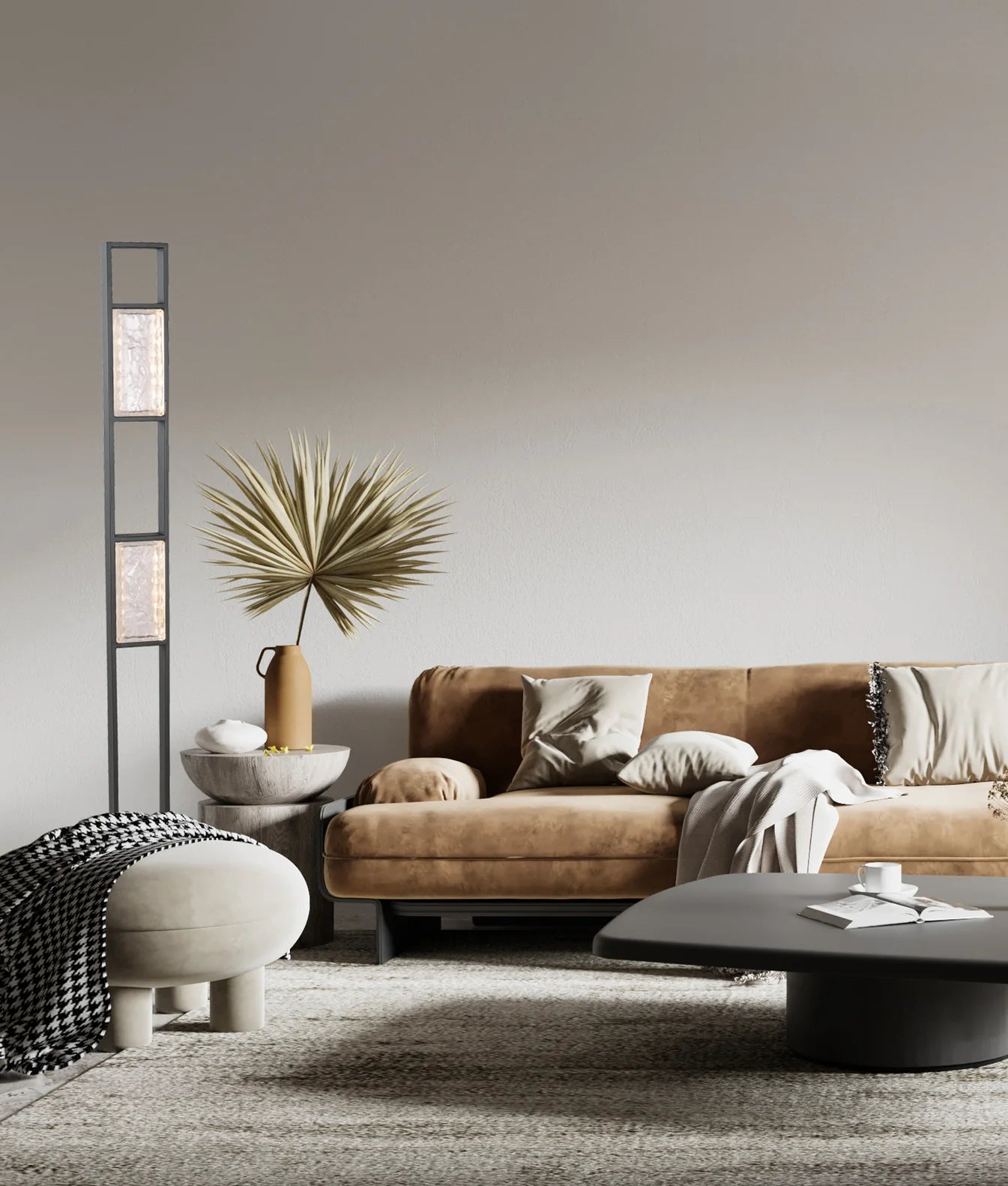 CLA ZEIGEL: LED Rectangular Table and Floor Lamps 3000K Satin Black/ Antique Brass 16W 240V IP20- ZEIGEL-F1, ZEIGEL-F2