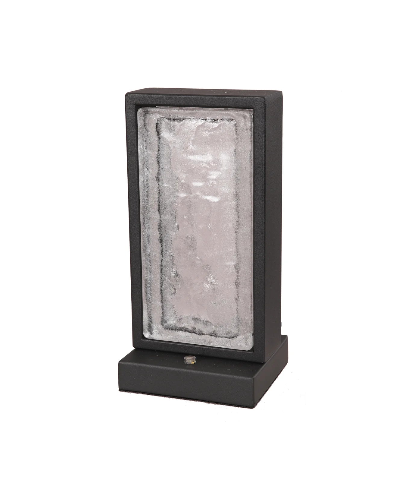 CLA ZEIGEL: LED Rectangular Textured Ice Glass Diffuser Table and Floor Lamps 3000K Satin Black/ Antique Brass 8W 240V IP20- ZEIGEL-T1, ZEIGEL-T2