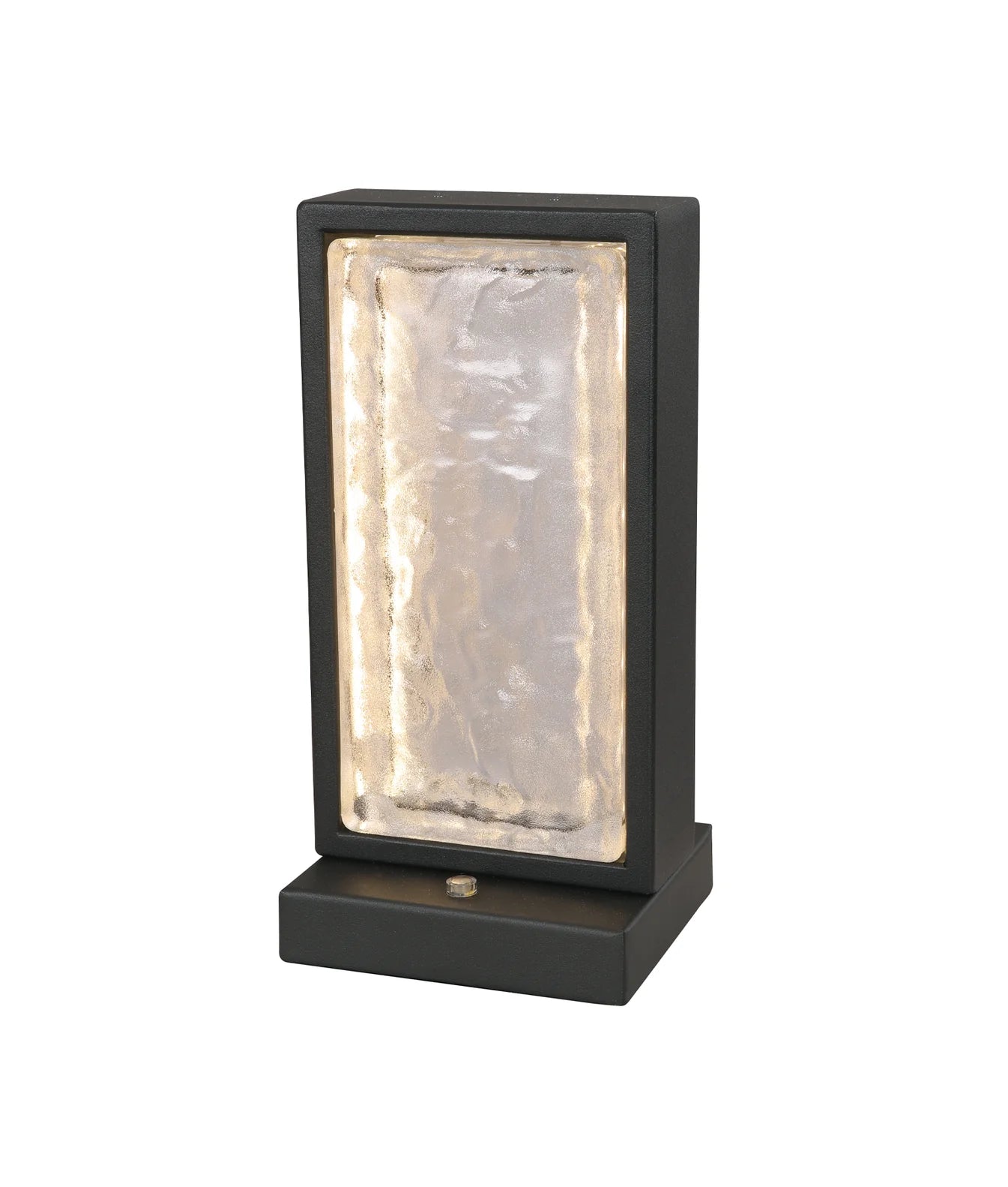 CLA ZEIGEL: LED Rectangular Textured Ice Glass Diffuser Table and Floor Lamps 3000K Satin Black/ Antique Brass 8W 240V IP20- ZEIGEL-T1, ZEIGEL-T2