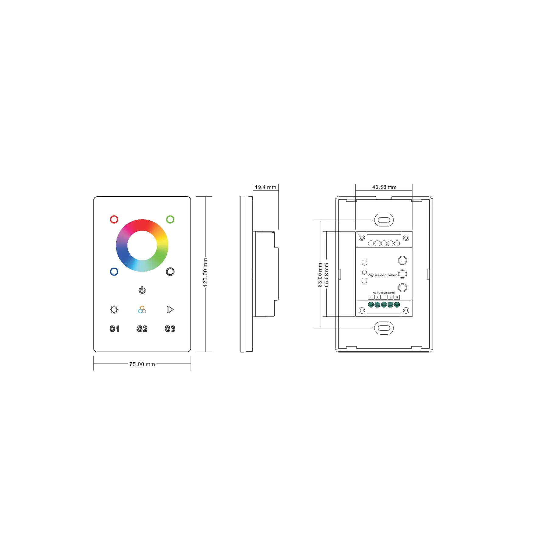 Havit Zigbee Touch Panel LED Strip Smart Lighting Controls RGBW White 240V IP20 - HV9101-ZB-RGBWTP