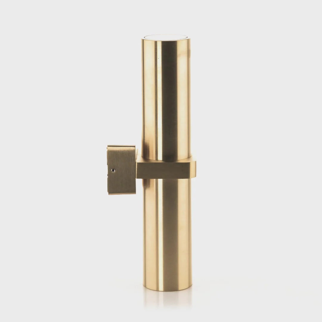 Havit Luz Single Up & Down Pillar Wall Lights Tri- Solid Brass 2x3/5/7W 240V IP65 - HV10591T