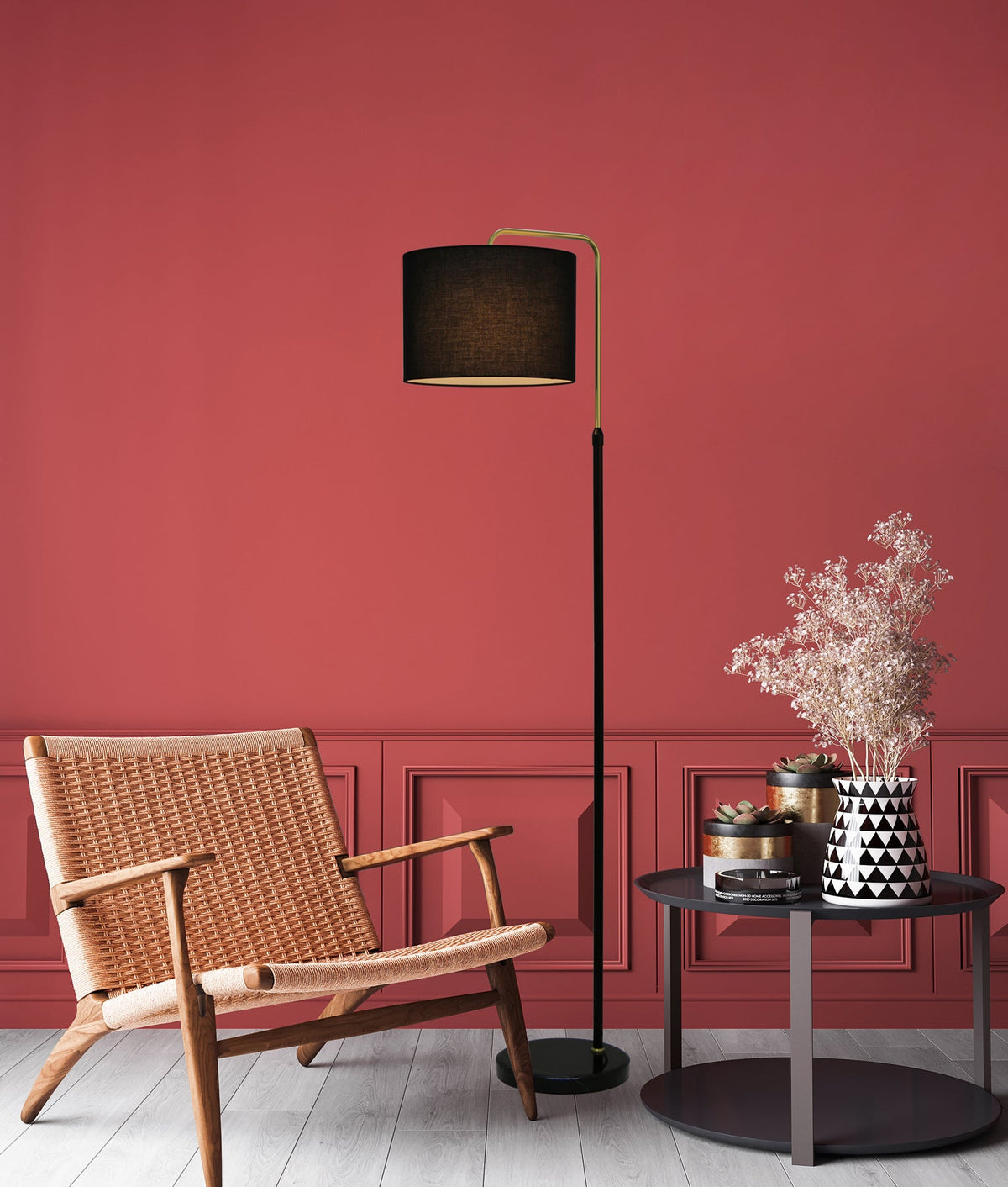 CLA ARRIBA black floor lamp styled room