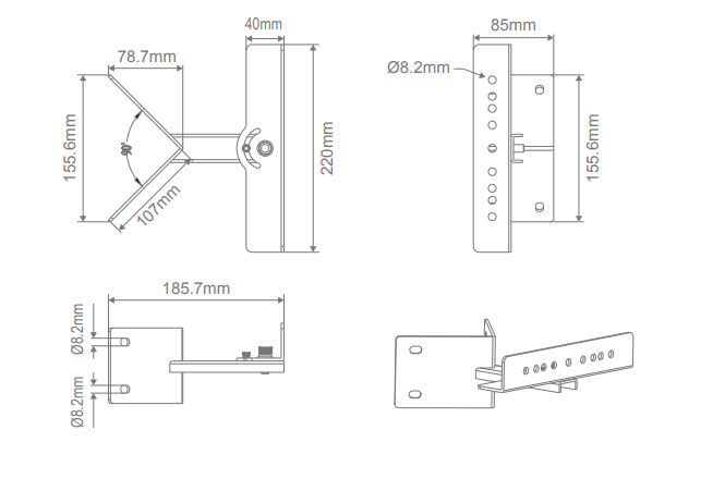 Domus BLAZE-PRO Corner Wall Mounting Bracket Accessories - 19923