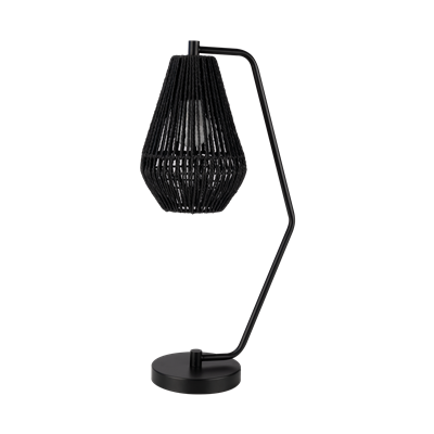 Domus Carter Paper Rope Desk Lamp Black / Natural 240V IP20 - 23148, 23149 - Domus Lighting