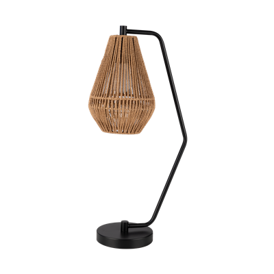 Domus Carter Paper Rope Desk Lamp Black / Natural 240V IP20 - 23148, 23149 - Domus Lighting