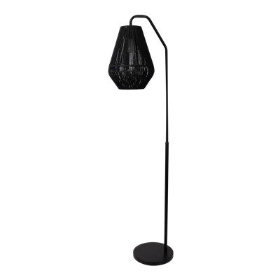 Domus Carter Paper Rope Floor Lamp Black/ Natural 240V IP20 - 23150, 23151