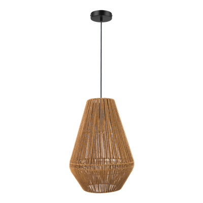 Domus Carter Large Paper Rope Interior Pendant Black / Natural 240V IP20 - 23144, 23145 - Domus Lighting