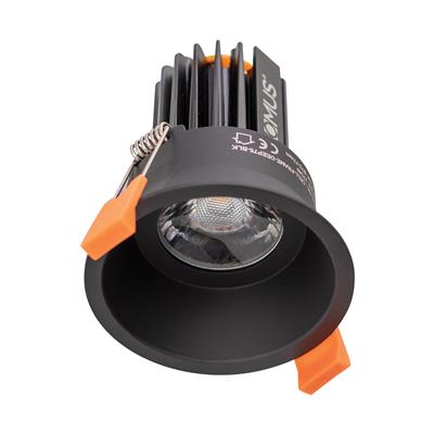 Domus Cell 9 D75 Complete Dimmable LED Downlight Kit 5CCT - White / Black 9W 200-240V IP44 - 21670, 21671 - Domus Lighting