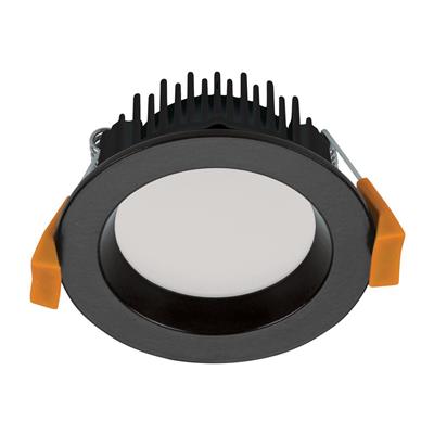 20411 Deco-8 Round 8W 240V IP44 Dimmable LED Tricolour Downlight Kit - Black Trio Domus Lighting