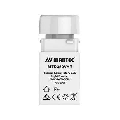 Martec Rotary LED Light Dimmer Trailing Edge Electrical Accessories 10-350W 240V - MTD350VAR