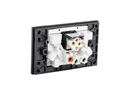 Clipsal Double Power Point, Saturn Zen, With Extra Switch Horizontal Mount White/ Black 250V- Z4025XA-ZB, Z4025XA-ZW