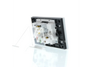 Clipsal Double Power Point, Saturn Zen, With Extra Switch Horizontal Mount White/ Black 250V- Z4025XA-ZB, Z4025XA-ZW