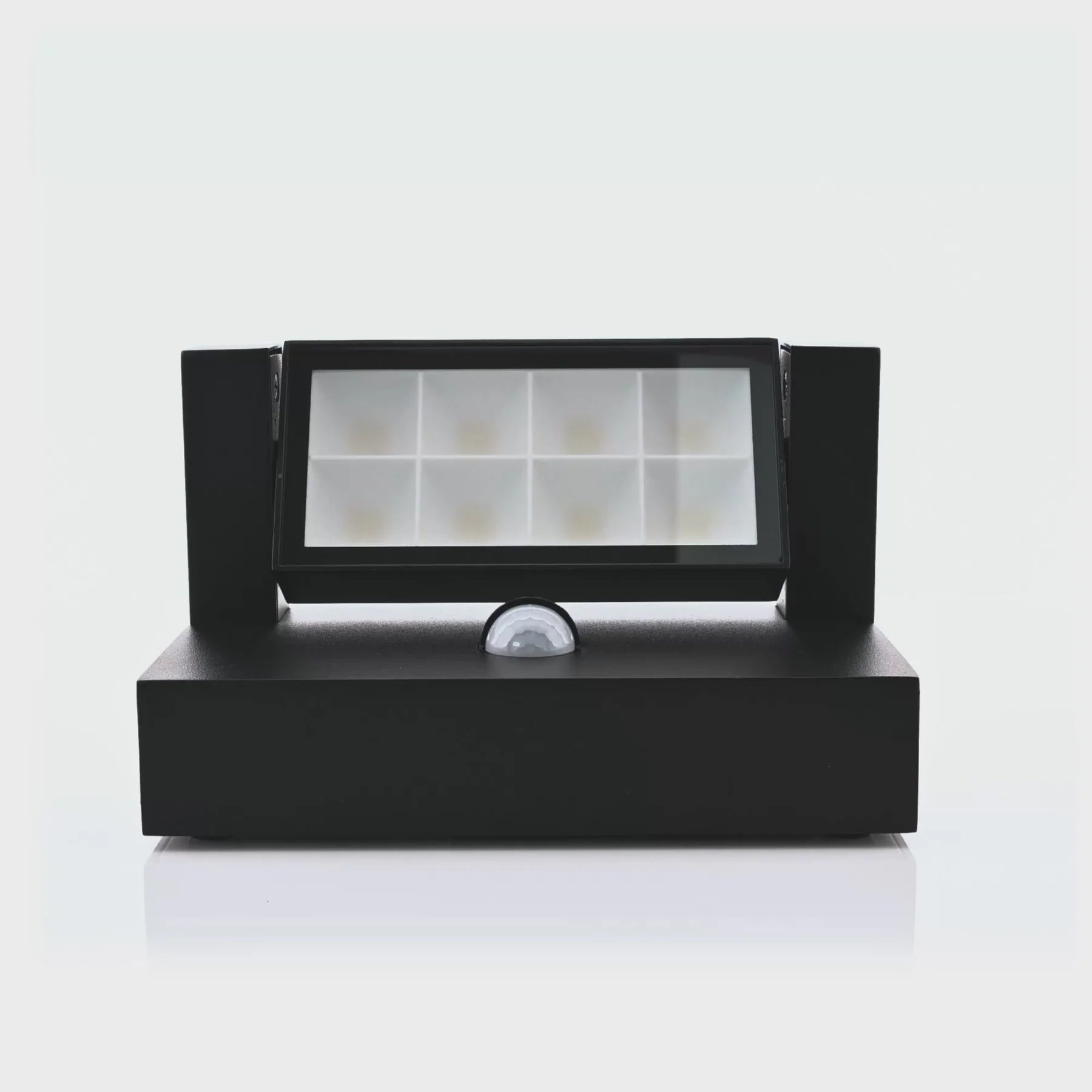 Havit Locu Adjustable LED Floodlight with Sensor Tri- Aluminium Black 12W 240V IP65- HV3731T-BLK-PIR