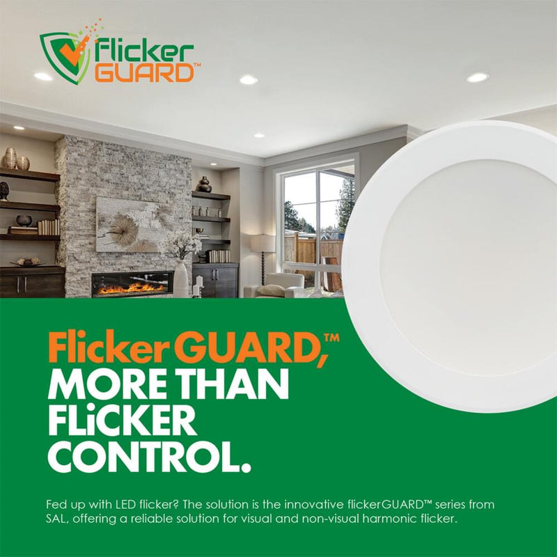 SAL ECOGEM flickerGUARD S9041TC2 FG LED Downlights Tri - White 10W 240V - S9041TC2/WH/FG - SAL Lighting