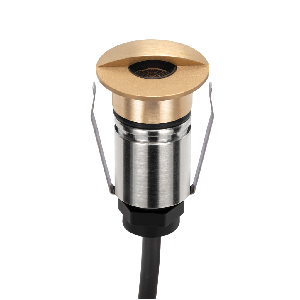 Domus EMIT 36° Inground Up Lights and Deck Lights RGBW Brushed Brass 1W 24V IP67- EMIT